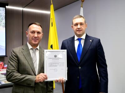 Гендиректор АО «Рязаньавтодор» удостоен почётной награды губернатора Павла Малкова