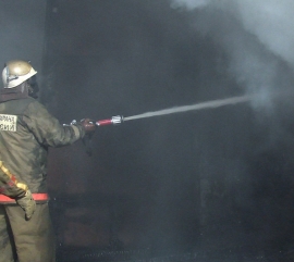 Четыре пожарных расчёта тушили возгорание блока хозсараев в Рязани