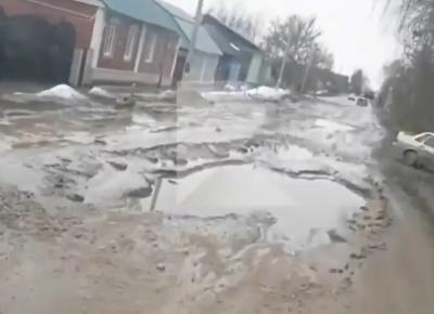 Водители показали ямы на дорогах в Скопине