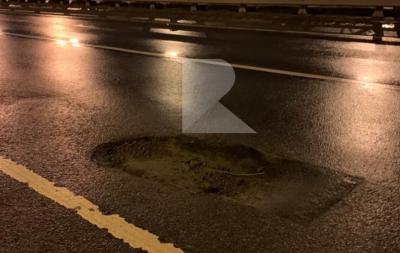 В Рязани заприметили опасную яму на Московском шоссе
