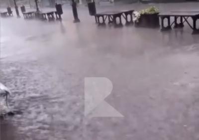 В Рязани вновь заприметили потоп из-за дождя