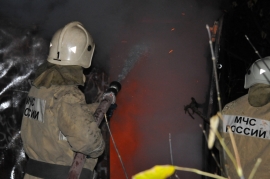Два гаража сгорели в Рязани