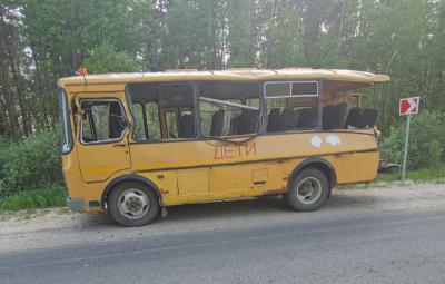 Близ Спас-Клепиков лесовоз протаранил школьный автобус