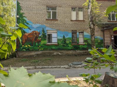 Зубры украсили фасад детского отделения тубдиспансера Рязани