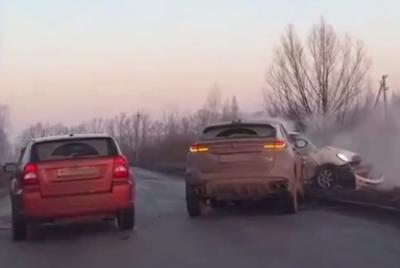 Под Рязанью жёстко столкнулись две легковушки