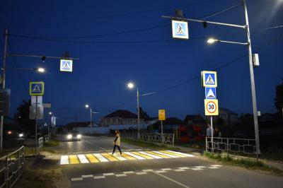 Под Рязанью появился первый в регионе проекционный пешеходный переход
