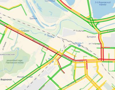 Пробки рязань московский шоссе