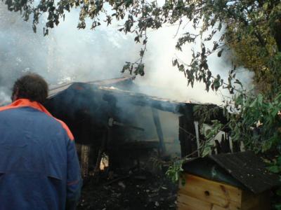 За один вечер в Рязанской области сгорели две бани и автомобиль