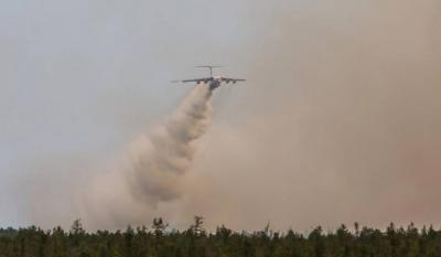 Самолёты Ил-76 сбросили на пожары в Рязанской области 126 тонн воды
