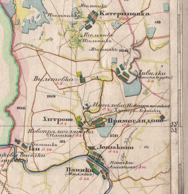 Карта менде нижегородской области 1850 года