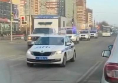 В Рязани заметили колонну полицейских автомобилей