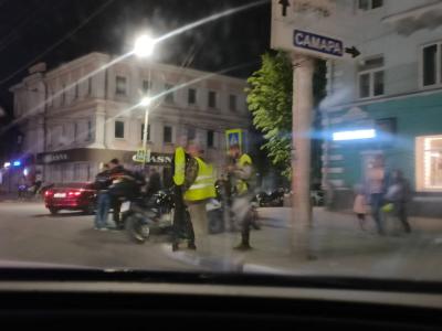 В центре Рязани произошла авария с участием мотоцикла