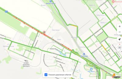 У поста ДПС в районе Дягилево в Рязани образовалась пробка в обе стороны