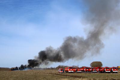 За Ореховым озером в Рязани зажгли и погасили учебный огонь