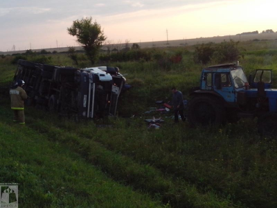 В Захаровском районе грузовик улетел в кювет, пострадал водитель
