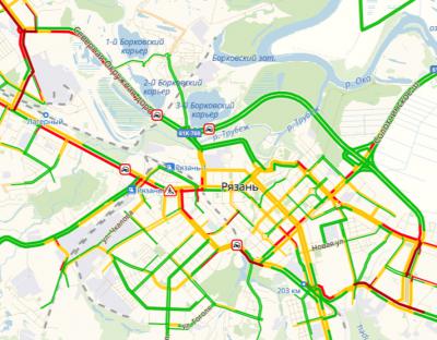 Пробки рязань сейчас онлайн карта окружная