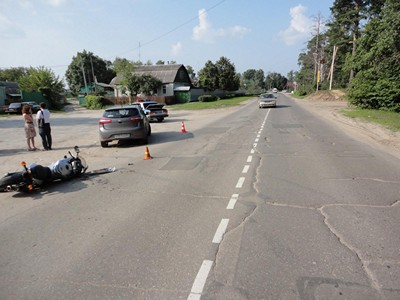 В Солотче москвич на иномарке сбил юного мотоциклиста 