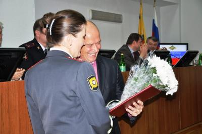 Рязанские полицейские приняли поздравления с профессиональным праздником