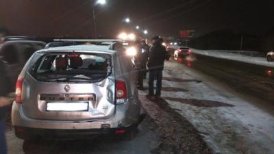 Kia Ceed врезался в Renault Duster и Ford на Северной Окружной дороге Рязани