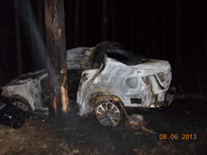 Рязанец врезался в дерево и сгорел в своём автомобиле