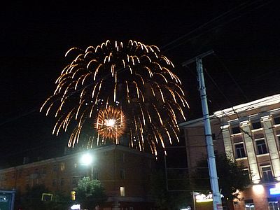 День города в Рязани завершился праздничным фейерверком