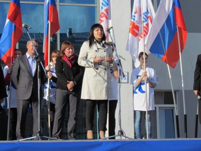 Дарья Киселёва на митинге благодарности избирателям