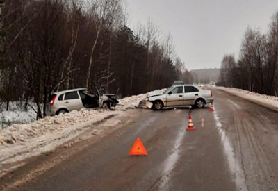 Близ Касимова «Лада» столкнулась с Hyundai, пострадали два человека