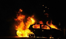 В рыбновском селе сгорел автомобиль