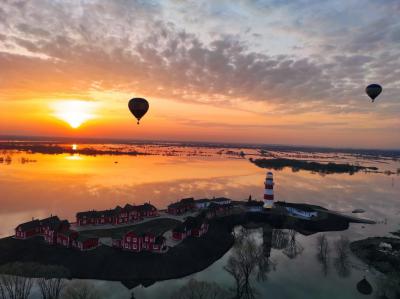 В сети появились фотографии разлива реки Оки с воздушного шара