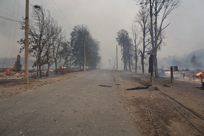 Фото с пожаров в Криуши и Передельцах