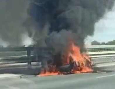 Появились подробности возгорания мотоцикла на Солотчинском шоссе