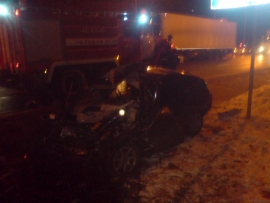 На трассе М5 в Рыбновском районе столкнулись ВАЗ-2112 и грузовик Isuzu