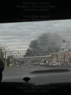 В Рязани на Московском шоссе произошёл пожар