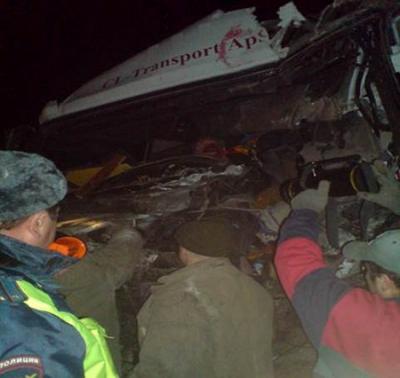 На рязанском участке М5 произошло ДТП с участием трёх большегрузов