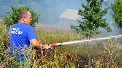 В Пронске из-за замыканий загорелась трава у двух подстанций