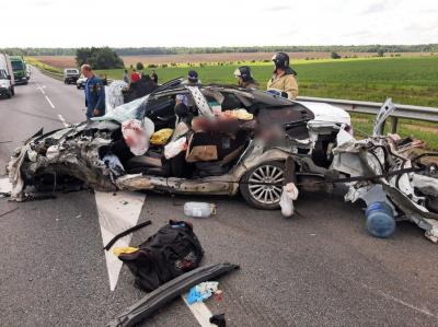 Под Скопином в лобовом столкновении с грузовиком погиб водитель Ford Mondeo