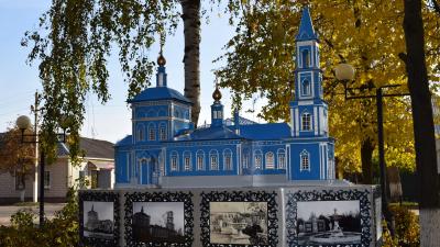В Скопине установили макет старинного храма