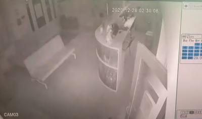Появилось видео начала пожара в центре МРТ на улице Крупской