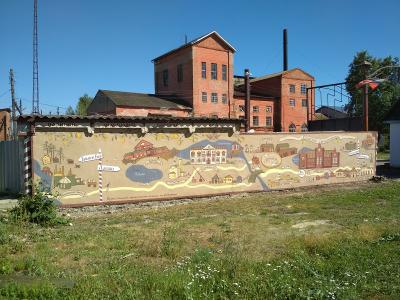 Рязанские студенты-художники нарисовали на стене карту хозяйства Беклемишевых