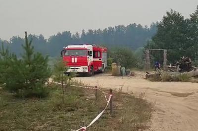 Появилось видео с места борьбы с лесными пожарами под Рязанью