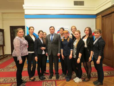 Николай Булаев пообщался с ряжскими старшеклассниками в Госдуме