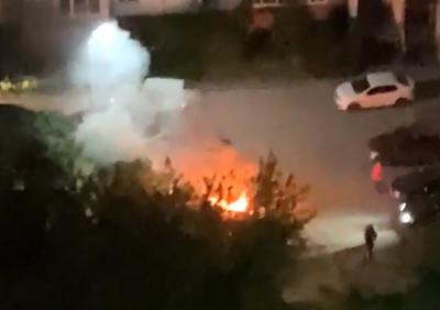 На улице Фирсова в Рязани загорелась автомашина