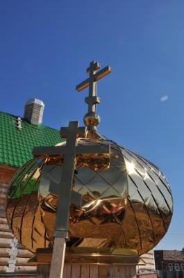 Освящён купол храма в селе Алеканово Рязанского района