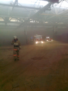 На территории бывшего комбайнового завода Рязани сгорел склад