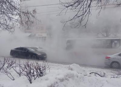 На улице Грибоедова в Рязани произошёл потоп