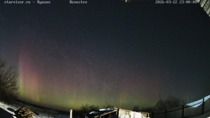 В Рязани сняли полярное сияние