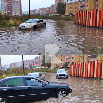 В Рязани залило водой перекрёсток на улице Быстрецкой