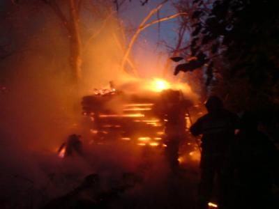 Металлический магазин сгорел в Михайловском районе