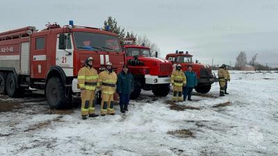 В Рыбновском районе отработали вопросы тушения лесного пожара