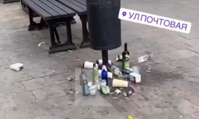 Рязанка запечателела горы мусора на улице Почтовой